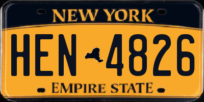 NY license plate HEN4826