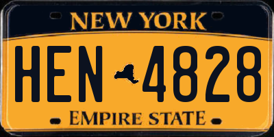 NY license plate HEN4828