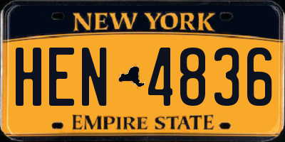 NY license plate HEN4836
