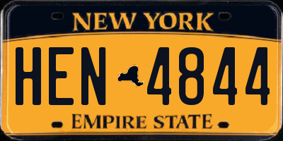 NY license plate HEN4844