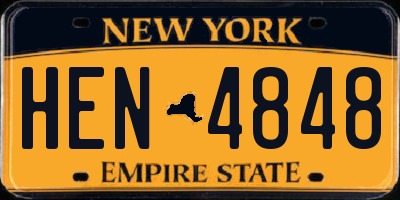 NY license plate HEN4848