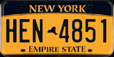 NY license plate HEN4851