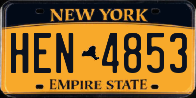 NY license plate HEN4853