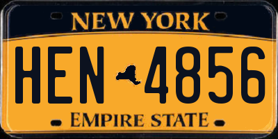 NY license plate HEN4856