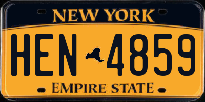 NY license plate HEN4859