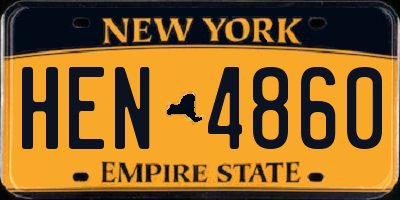 NY license plate HEN4860