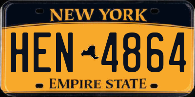 NY license plate HEN4864