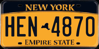 NY license plate HEN4870