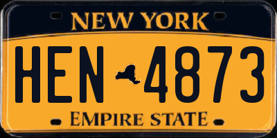 NY license plate HEN4873