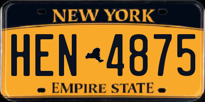 NY license plate HEN4875