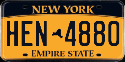 NY license plate HEN4880