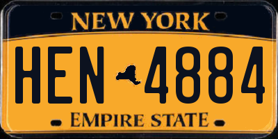 NY license plate HEN4884