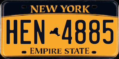 NY license plate HEN4885