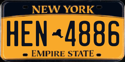 NY license plate HEN4886