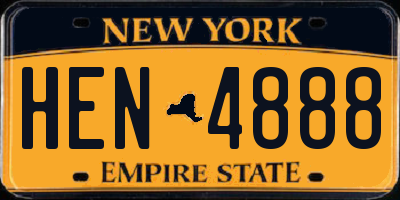 NY license plate HEN4888