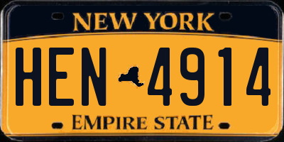 NY license plate HEN4914