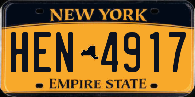 NY license plate HEN4917