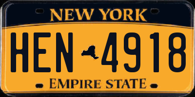 NY license plate HEN4918