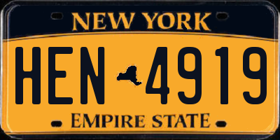 NY license plate HEN4919