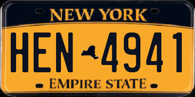NY license plate HEN4941