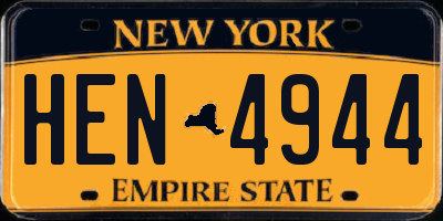 NY license plate HEN4944