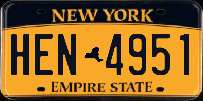 NY license plate HEN4951