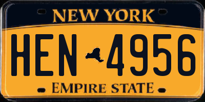 NY license plate HEN4956