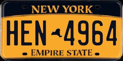 NY license plate HEN4964