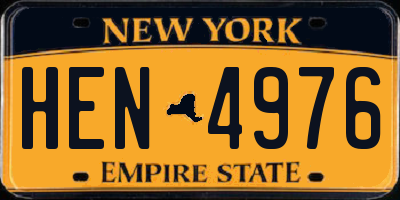 NY license plate HEN4976