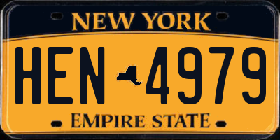 NY license plate HEN4979