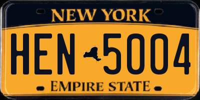 NY license plate HEN5004
