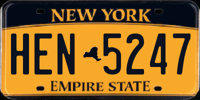NY license plate HEN5247