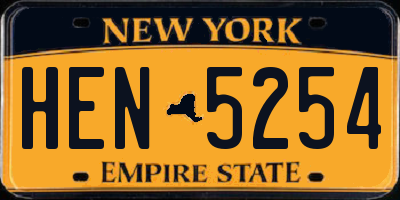NY license plate HEN5254