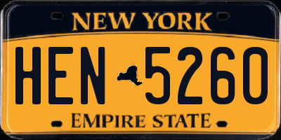 NY license plate HEN5260