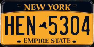 NY license plate HEN5304