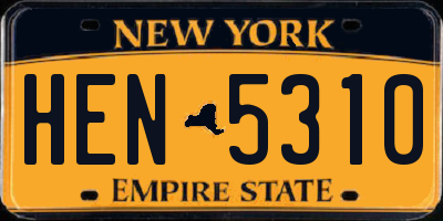 NY license plate HEN5310