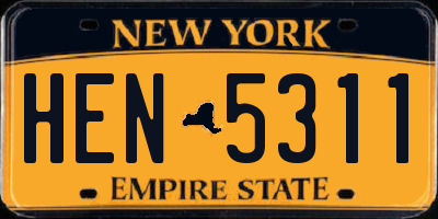 NY license plate HEN5311