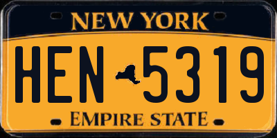 NY license plate HEN5319
