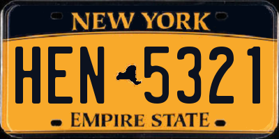 NY license plate HEN5321