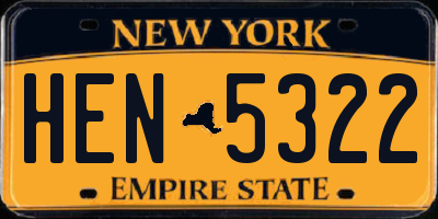 NY license plate HEN5322