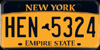 NY license plate HEN5324