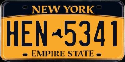 NY license plate HEN5341