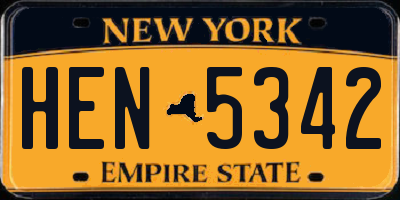 NY license plate HEN5342