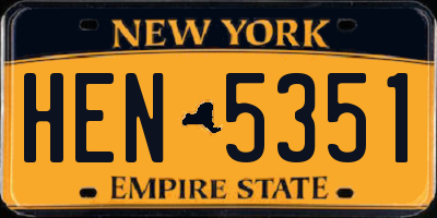 NY license plate HEN5351