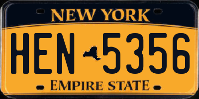 NY license plate HEN5356