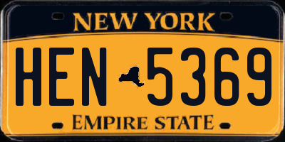 NY license plate HEN5369