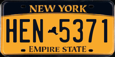 NY license plate HEN5371