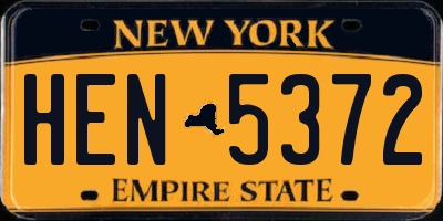 NY license plate HEN5372