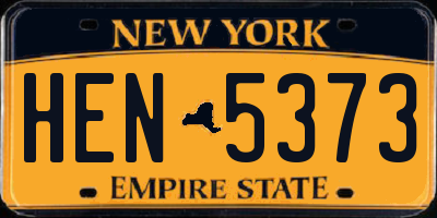 NY license plate HEN5373