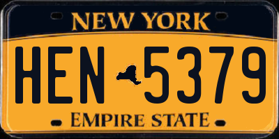 NY license plate HEN5379